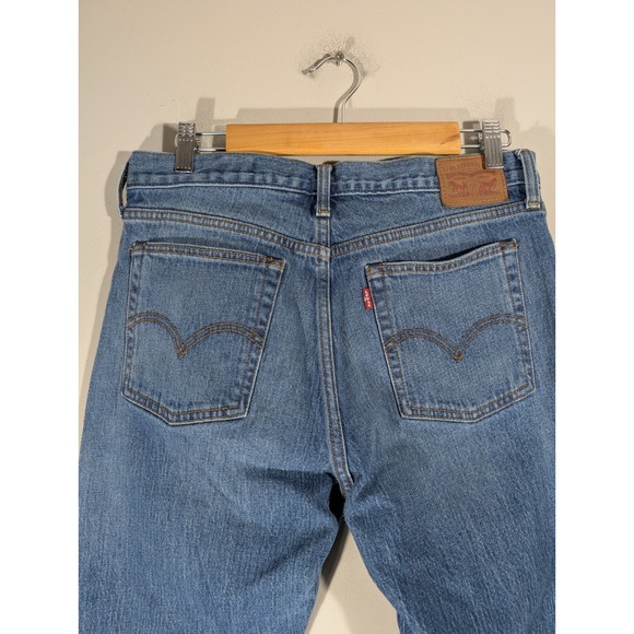 Levi's Womens White Oak Cone Denim High Rise Raw Hem Jeans Sz 31 Streetwear City - Picture 6 of 10